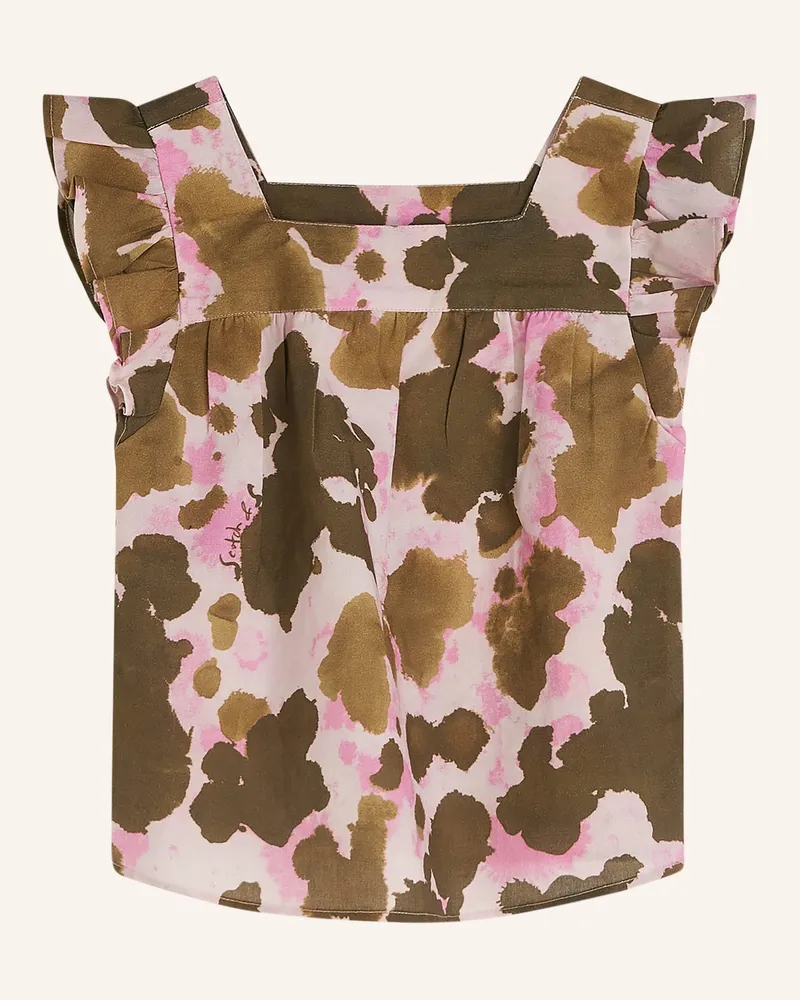 Scotch&Soda Top Mit Leinen Und Rüschen braun Braun