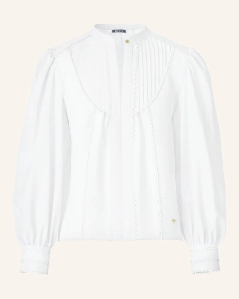 JOOP! Blusenhirt BIONDA mit Spitze Weiss