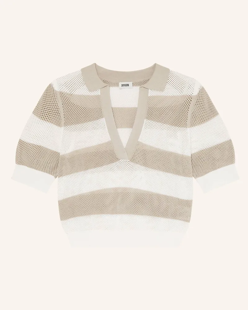 Drykorn Strick-Poloshirt DYLAI Weiss
