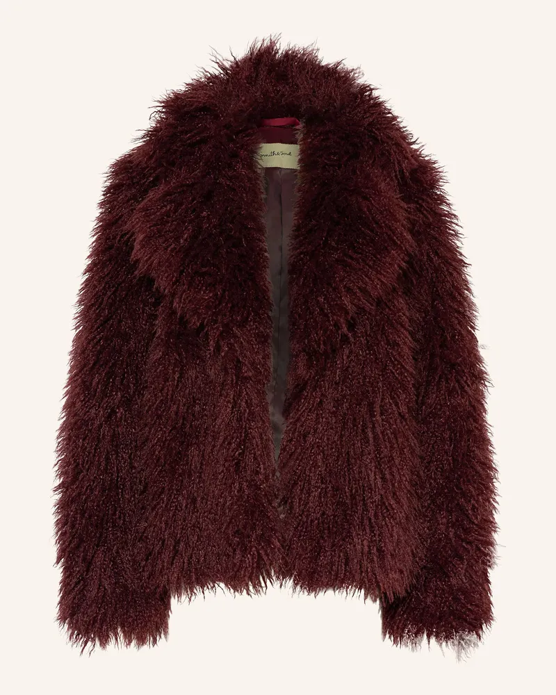 Smith & Soul Kunstfell-Jacke Dunkelrot