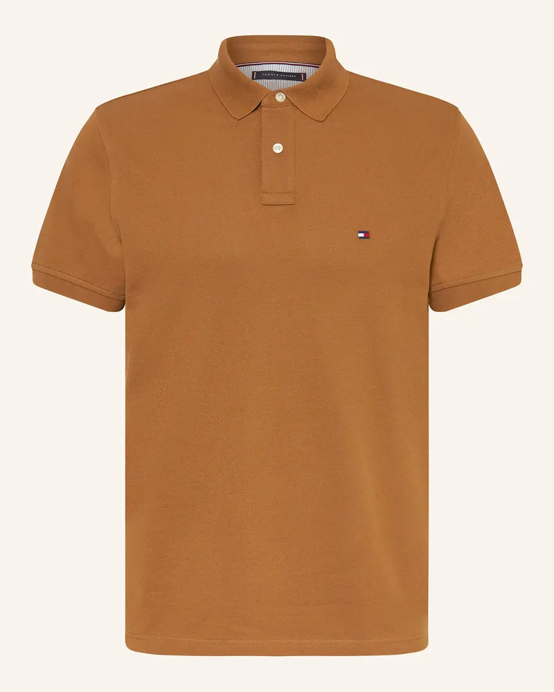 Tommy Hilfiger Piqué-Poloshirt Regular Fit braun Cognac