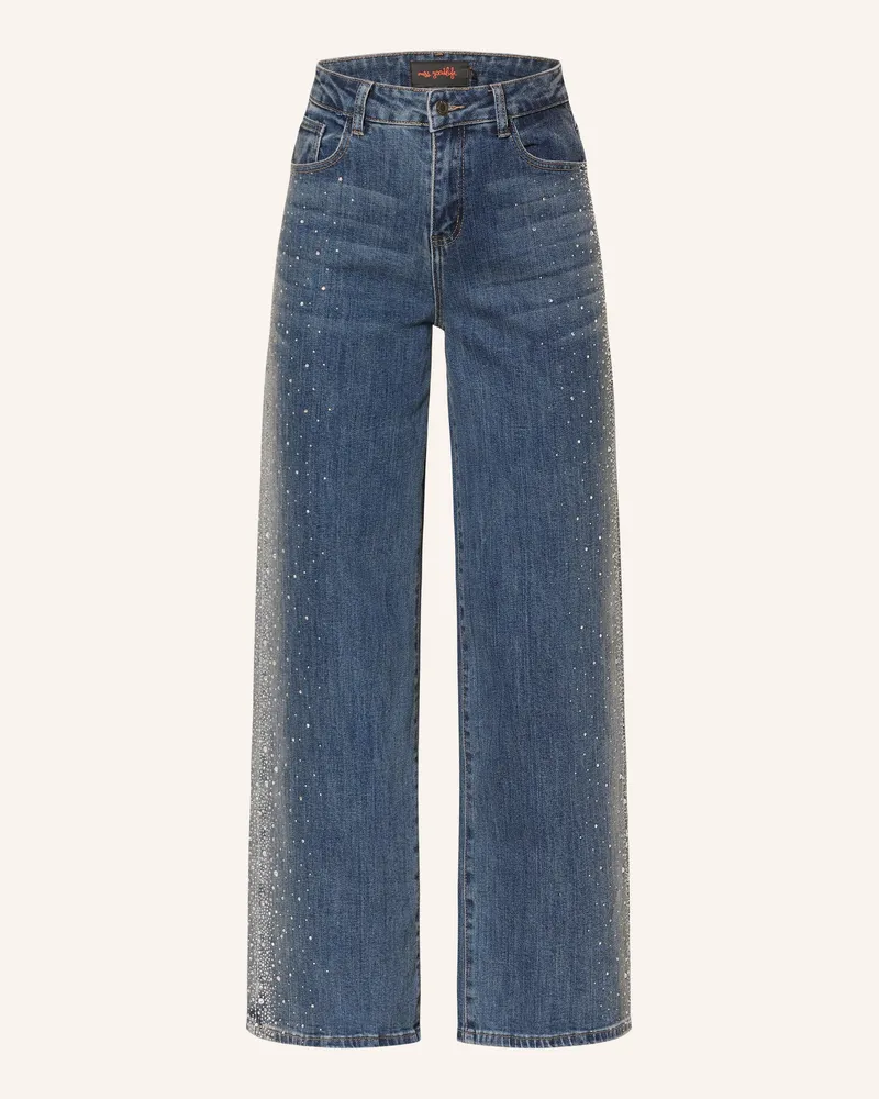 Miss Goodlife Straight Jeans Mit Schmucksteinen blau 24