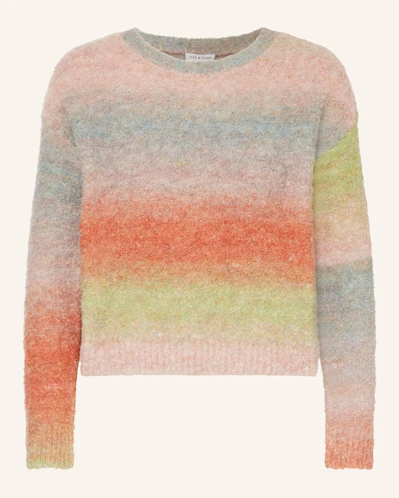 Mrs & HUGS Bouclé-Pullover Rosé