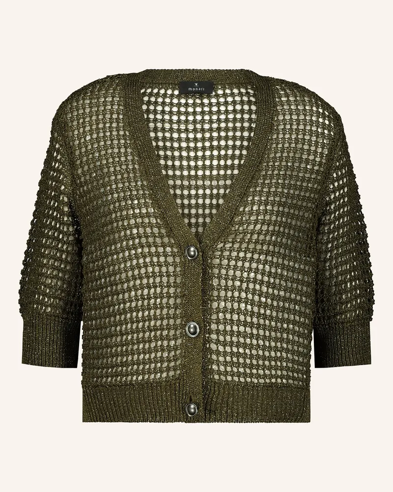 monari Strickjacke Mit Glitzergarn gruen Oliv