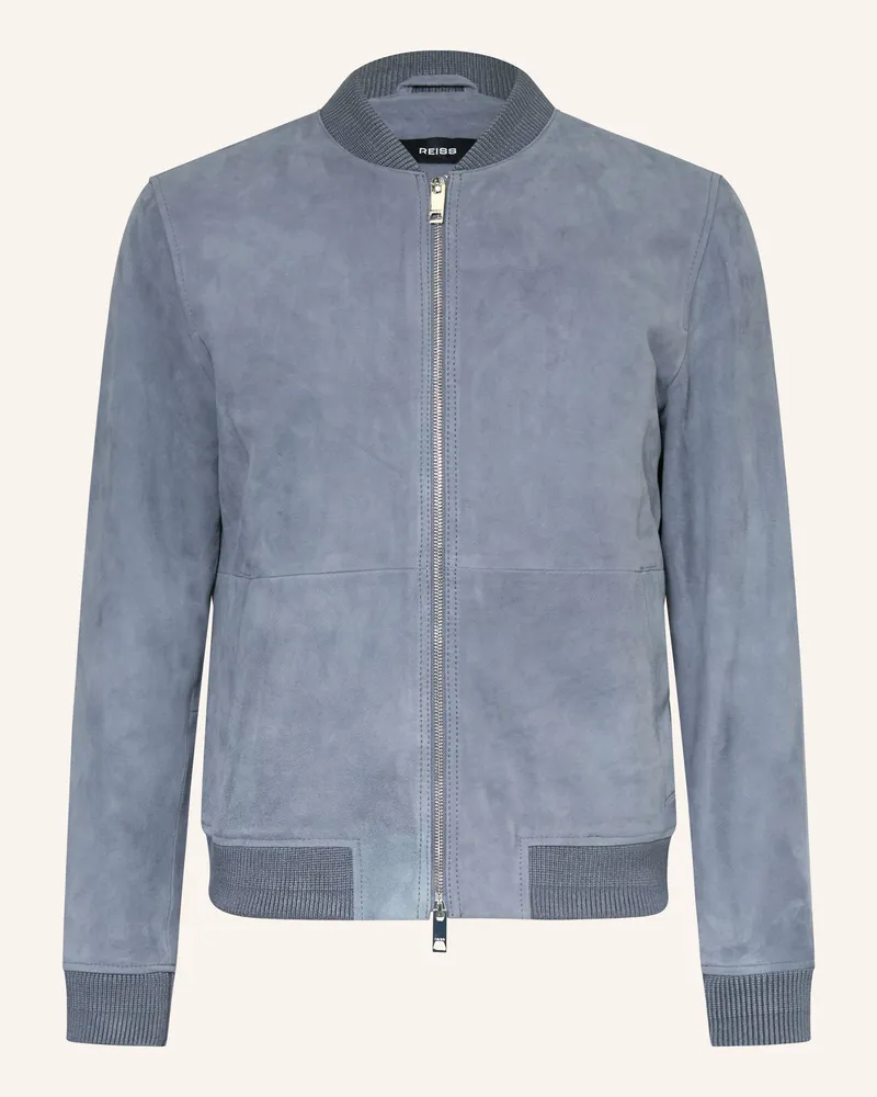 Reiss Lederjacke BURNHAM Blaugrau