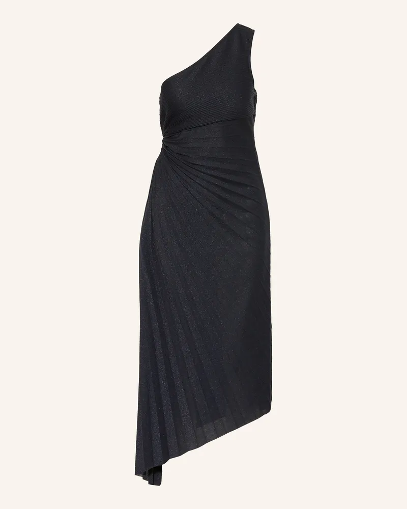 Vera Mont Cocktailkleid mit Plissees und Glitzergarn Dunkelblau