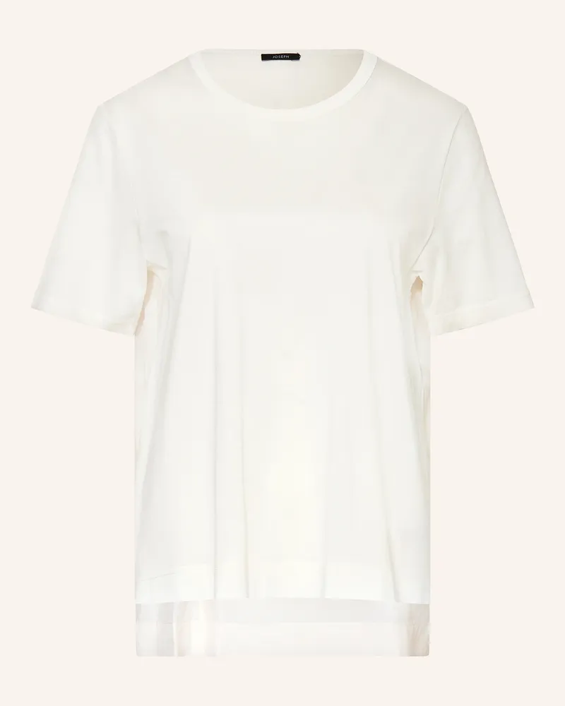Joseph T-Shirt Habotai Im Materialmix beige Ecru