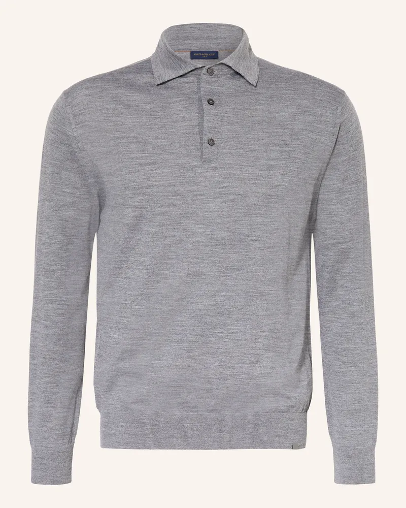 Paul & Shark Strick-Poloshirt Regular Fit aus Merinowolle Grau