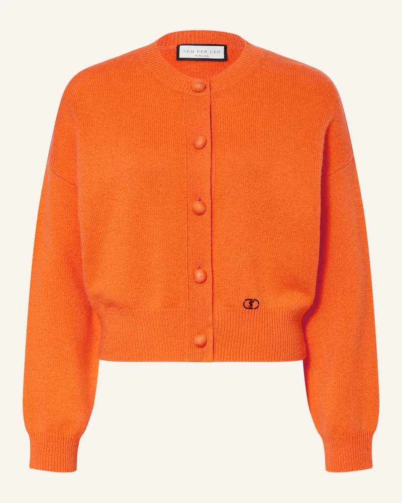 SEM PER LEI Strickjacke Aus Cashmere orange Orange