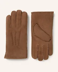 Strokesman's Handschuhe mit Echtfell Braun