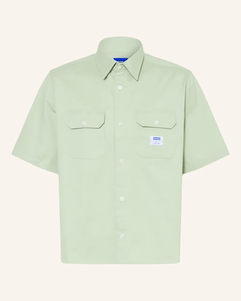 HUGO BOSS Kurzarm-Hemd Ekyno Comfort Fit gruen Hellgrün