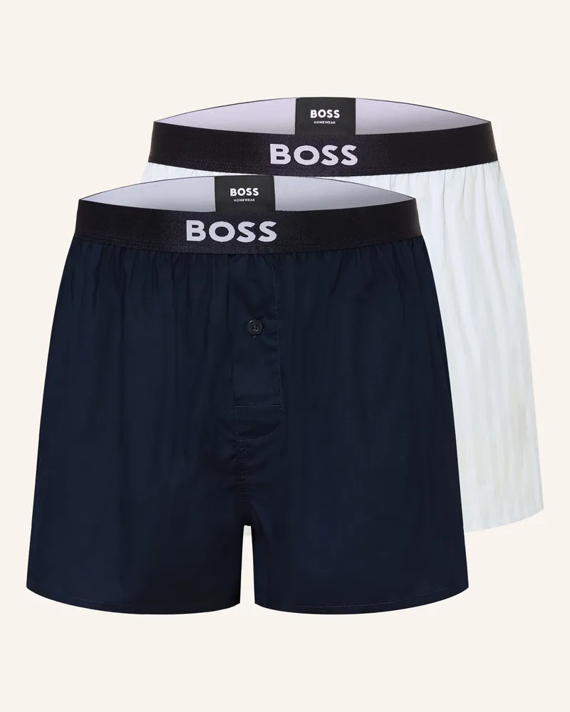 HUGO BOSS 2er-Pack Web-Boxershorts blau Dunkelblau