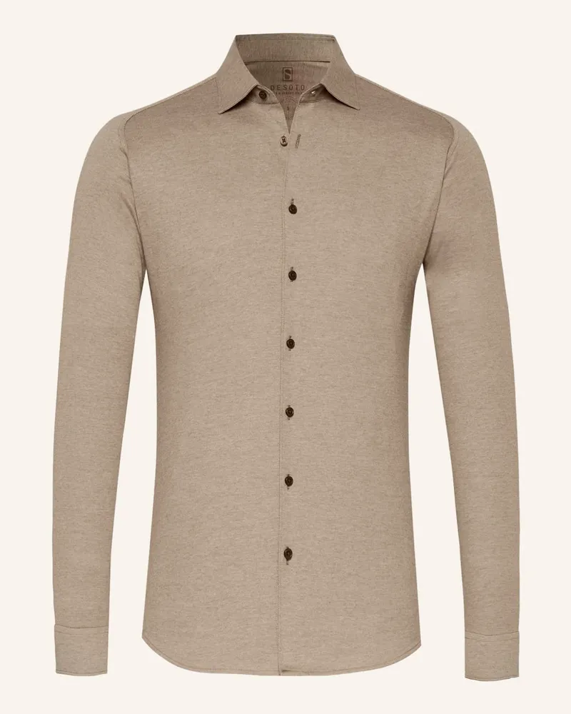 DESOTO Jerseyhemd Slim Fit Beige