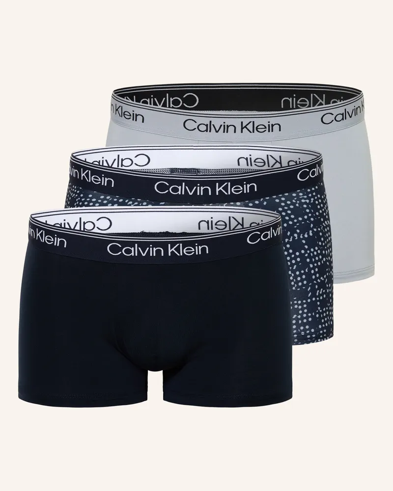 Calvin Klein 3er-Pack Boxershorts Microfiber Stretch grau Dunkelblau