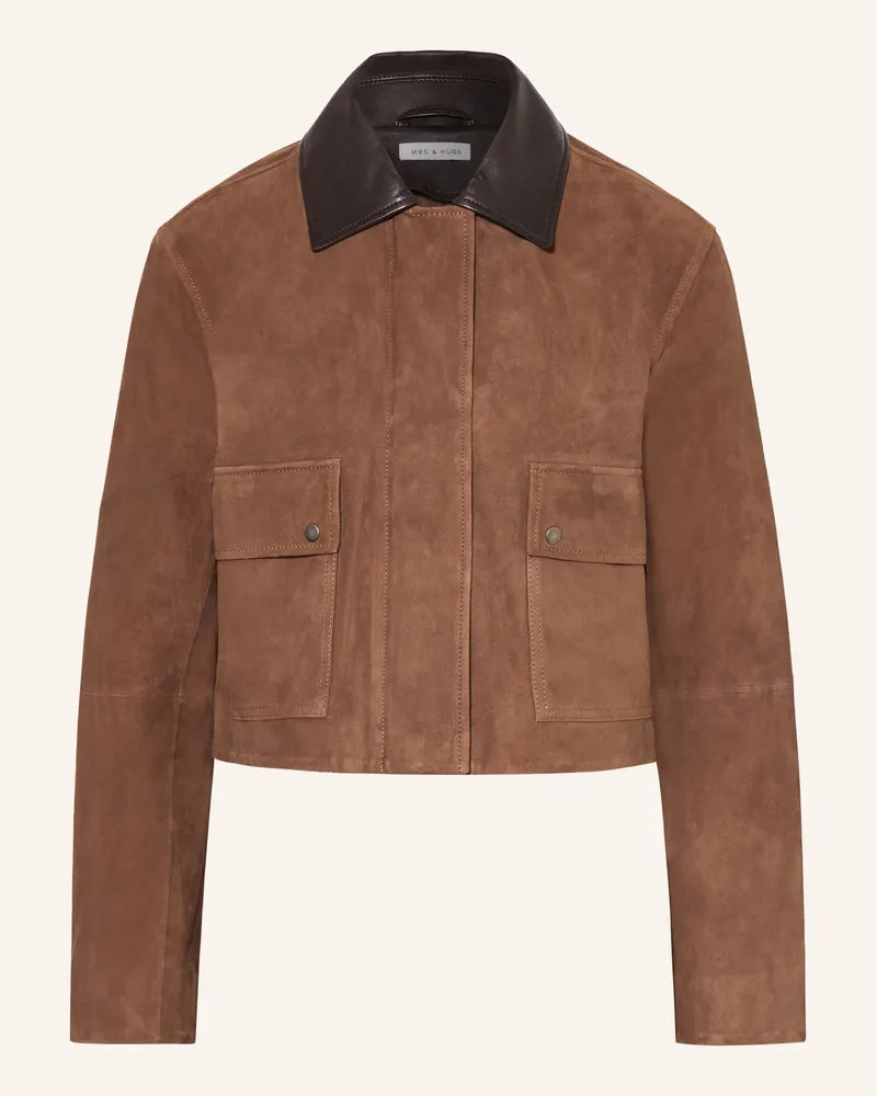 Mrs & HUGS Lederjacke braun Braun