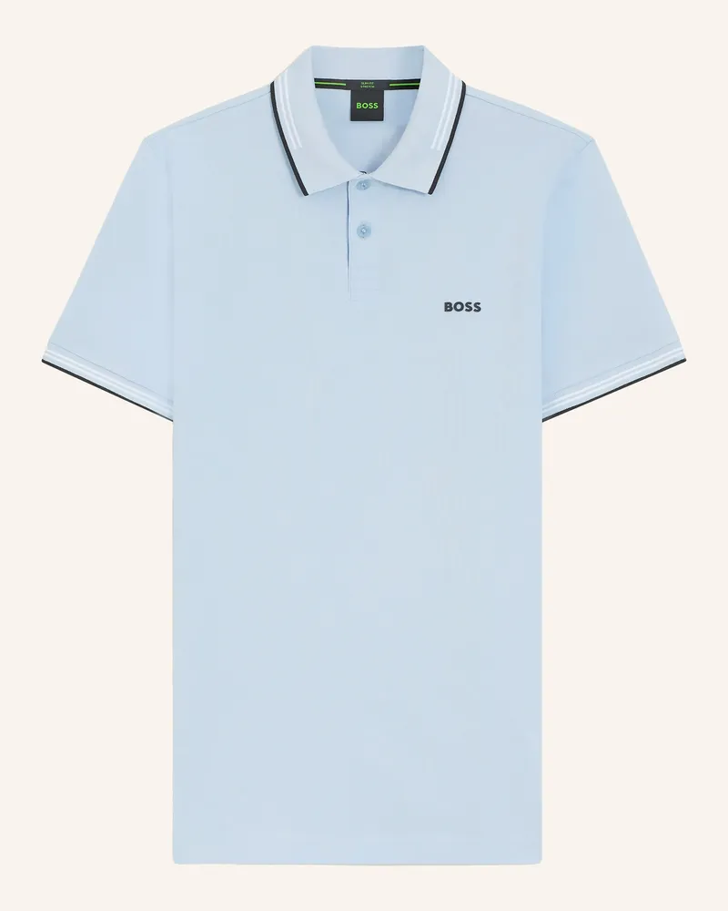 HUGO BOSS Piqué-Poloshirt Paul Slim Fit blau Hellblau