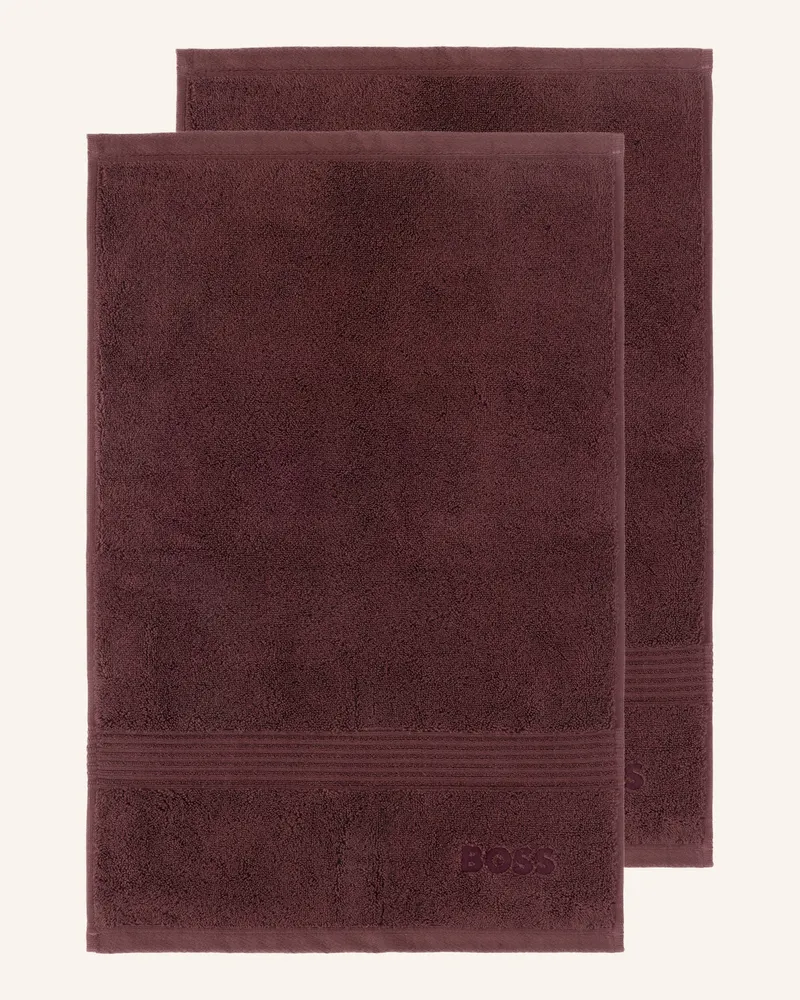 HUGO BOSS Gästetuch 2er Set Loft braun Braun