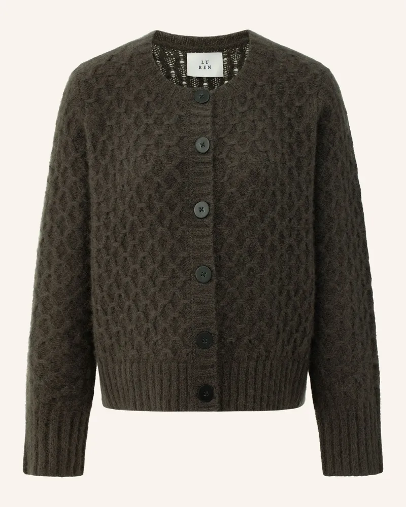 LU REN Cardigan Vanya Aus Kaschmir Und Seide gruen Khaki