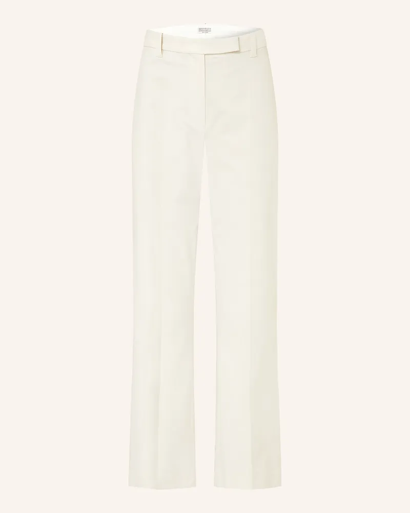 Brunello Cucinelli Hose mit Schmuckperlen Creme