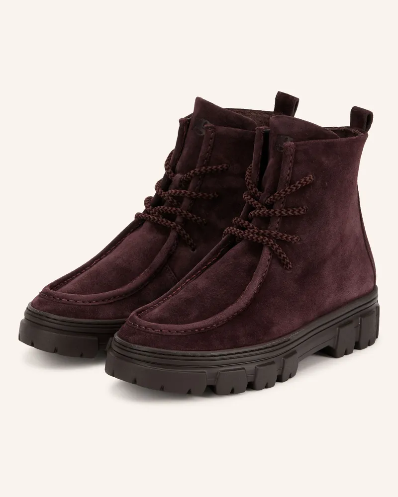paul green Schnürboots rot Dunkelrot