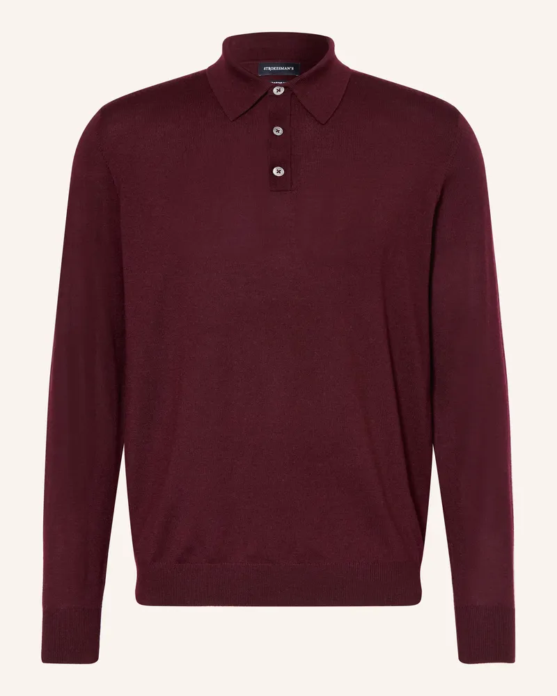 Strokesman's Strokesman Strick-Poloshirt Aus Merinowolle rot Dunkelrot