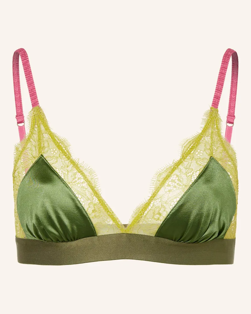 LOVE Stories Triangel-BH LOVE LACE aus Satin Grün