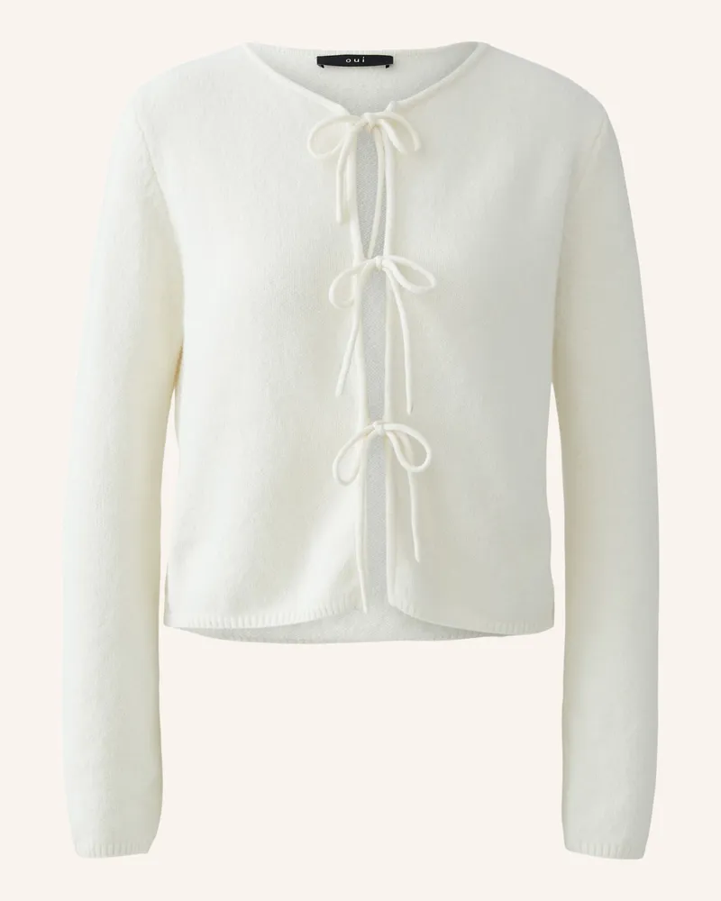 Oui  Strickjacke Weiss