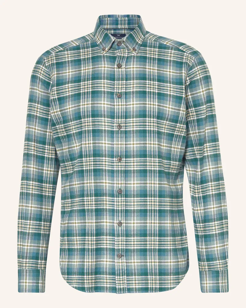 Strokesman's Flanellhemd Regular Fit Grün