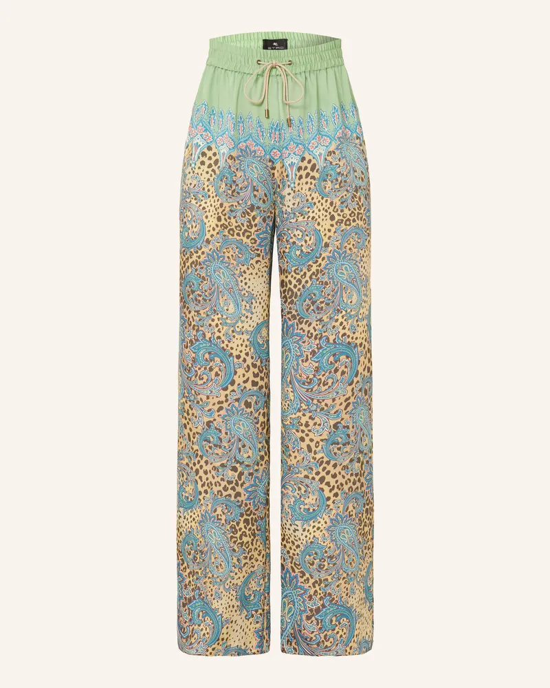 Etro Satinhose gruen Hellgrün