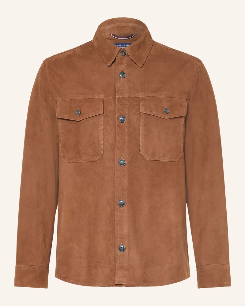 Tommy Hilfiger Overjacket Aus Leder braun Cognac