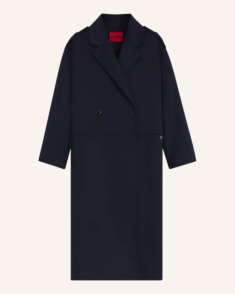HUGO BOSS Klassischer Mantel MELUMA-1_DF Oversize Fit Dunkelblau