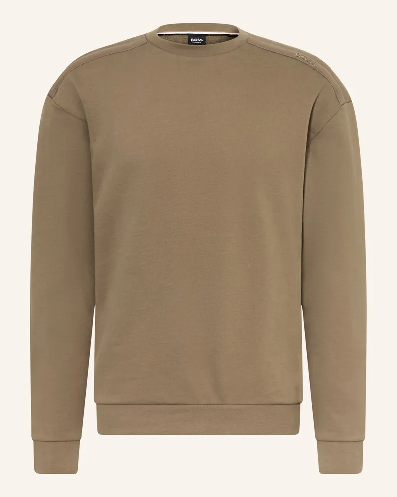 HUGO BOSS Lounge-Sweatshirt Chevron braun Khaki