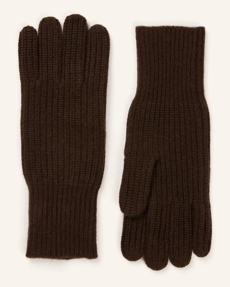 Mrs & HUGS Handschuhe Mit Cashmere braun Dunkelbraun