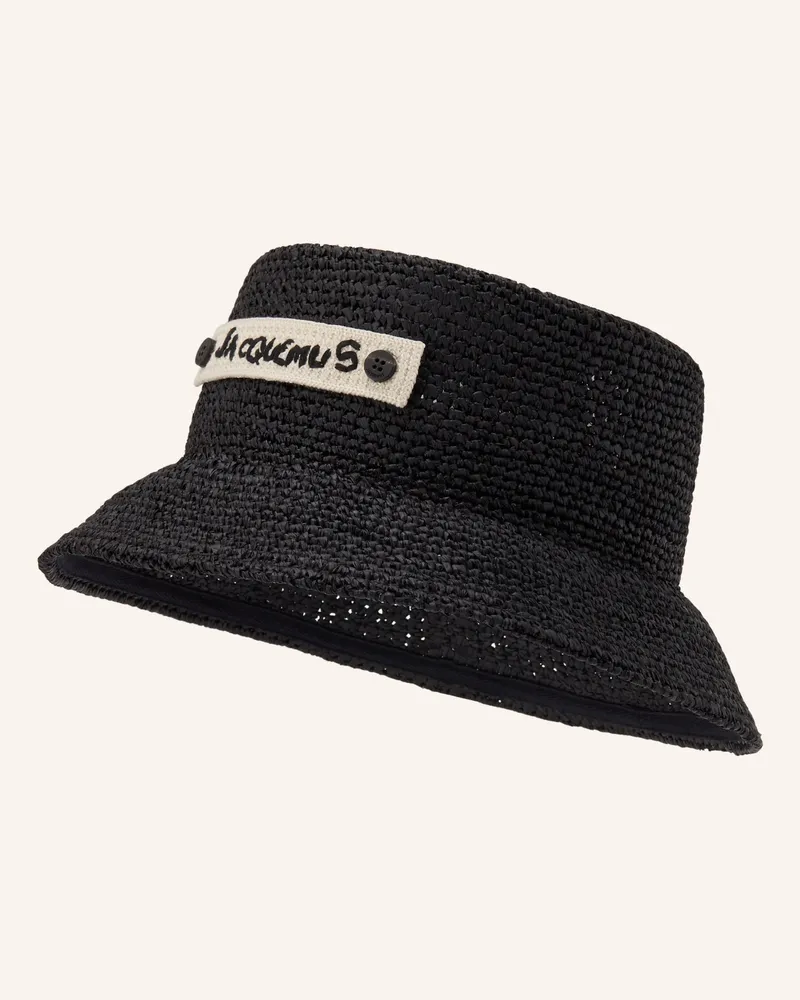 Jacquemus Strohhut Le Bob Plage schwarz Schwarz