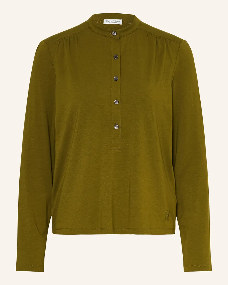 Marc O'Polo Blusenshirt aus Jersey Oliv