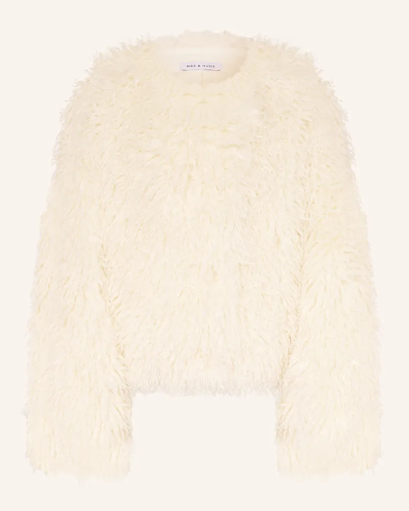 Mrs & HUGS Kunstfell-Jacke weiss Ecru