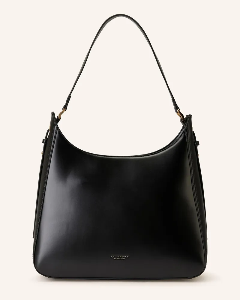 SEIDENFELT Schultertasche ARVAJA HOBO Schwarz