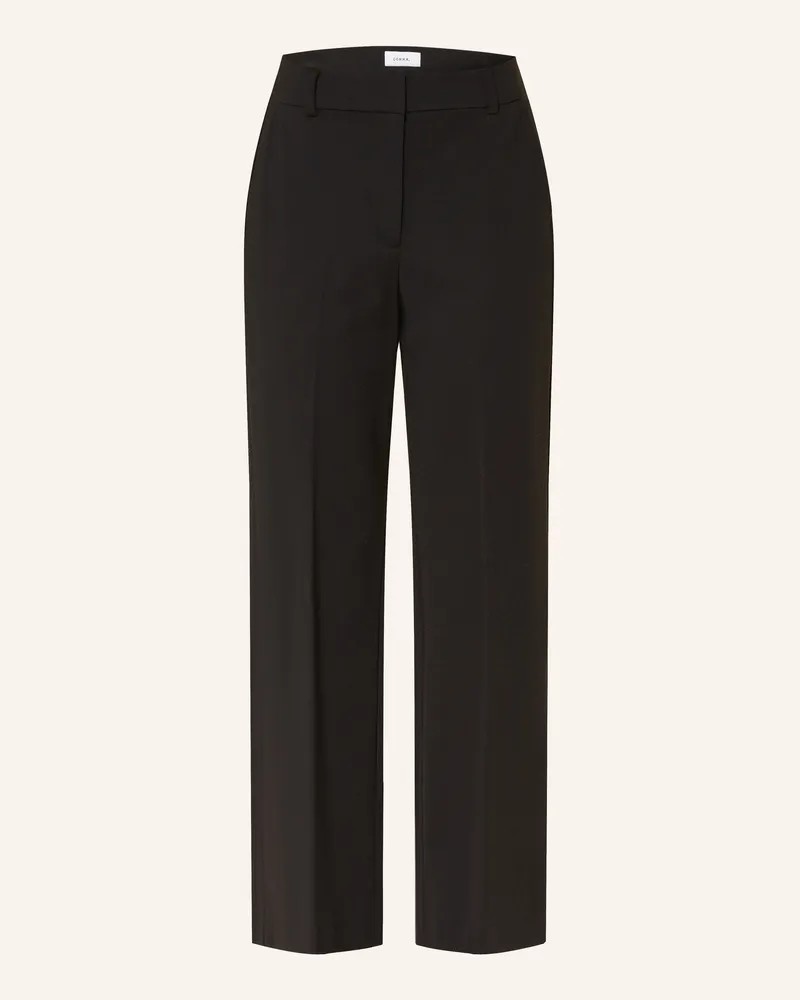 COMMA Marlenehose aus Jersey Schwarz