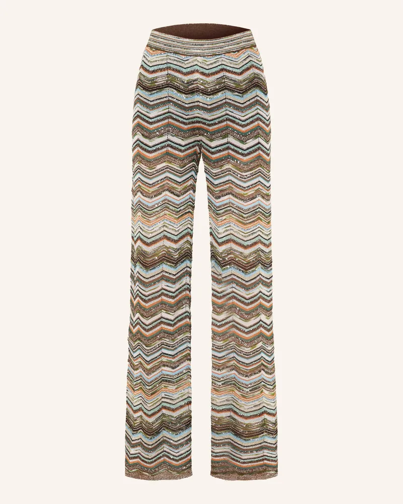 Missoni Strickhose Mit Glitzergarn Und Pailletten braun Dunkelbraun