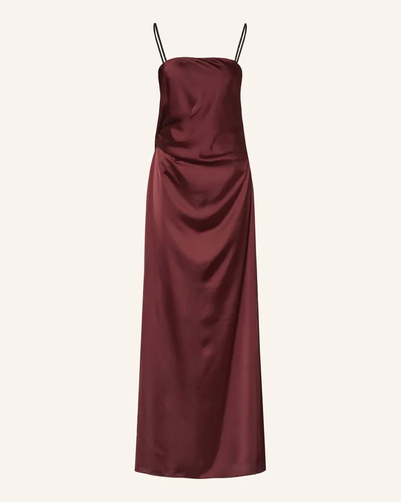 HUGO BOSS Abendkleid Kible Aus Satin Mit Schmucksteinen rot Dunkelrot