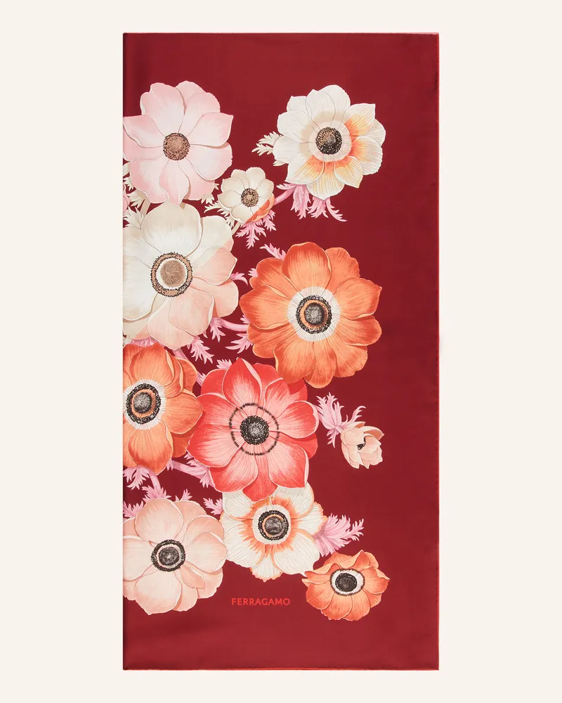 Ferragamo Seidentuch ANEMONI Dunkelrot