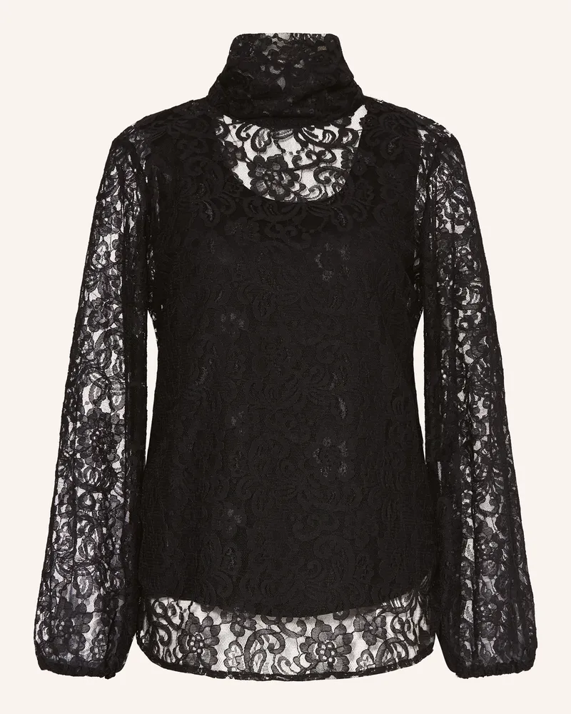 Emily van den Bergh Schluppenbluse aus Spitze Schwarz