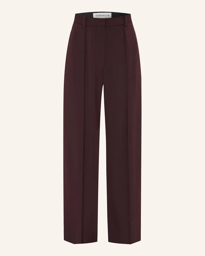 Victoria Beckham Marlenehose braun Dunkelrot