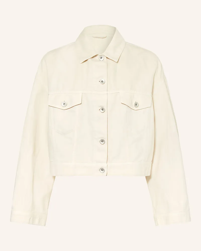 Brunello Cucinelli Jacke Mit Leinen Mit Schmucksteinen weiss Creme