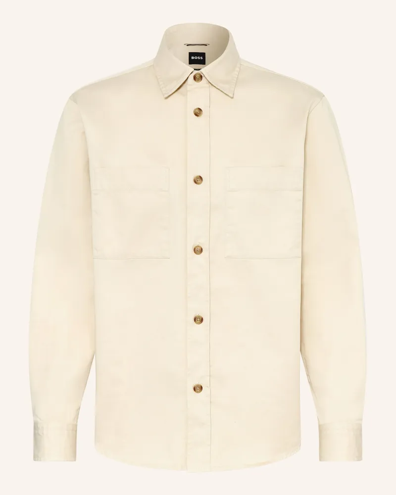 HUGO BOSS Overshirt Owen weiss Hellbraun