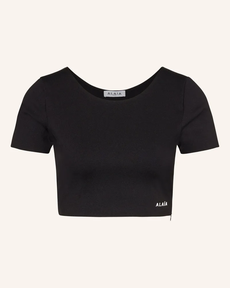 Alaïa Cropped-Shirt Schwarz