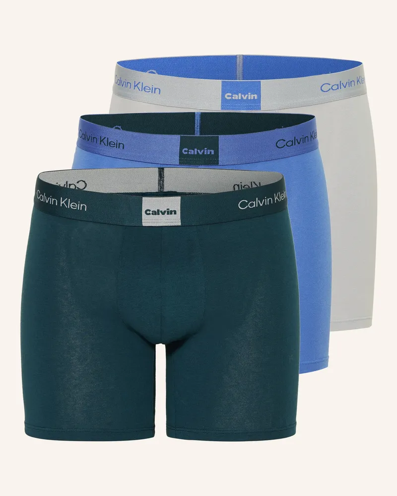 Calvin Klein 3er-Pack Boxershorts Icon Logo Graphic blau Dunkelgrün