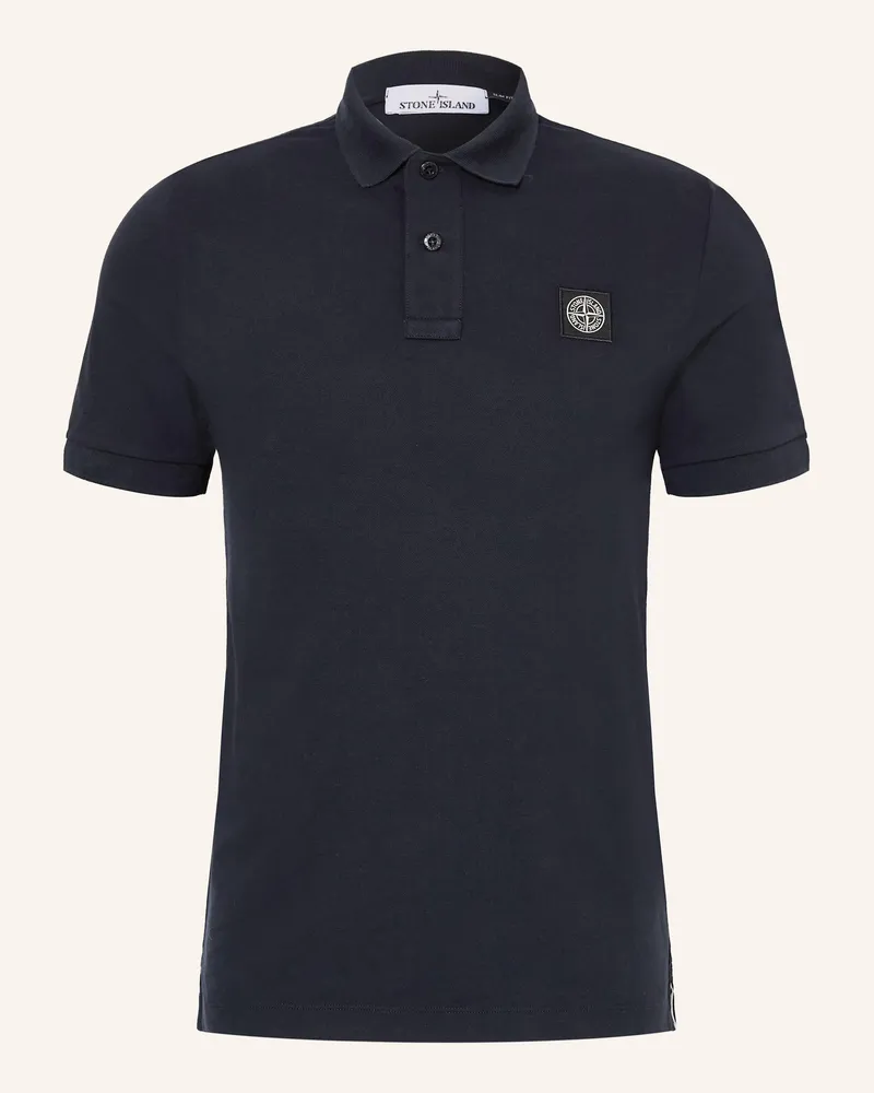 Stone Island Piqué-Poloshirt blau Dunkelblau