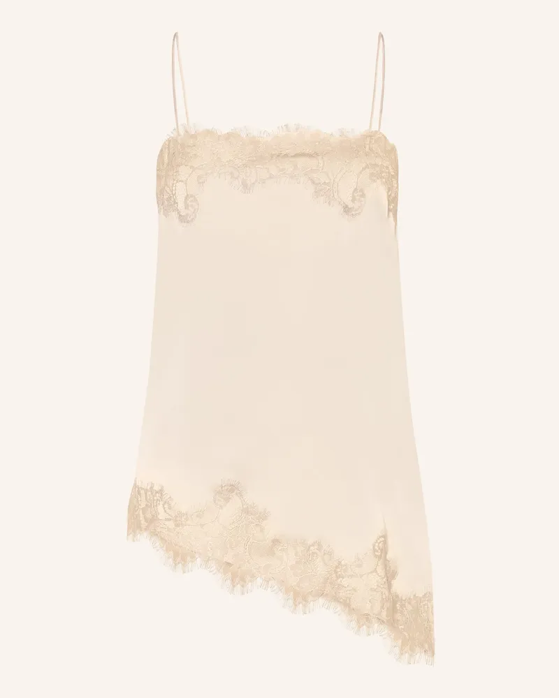 Sofie Schnoor Satintop Virasw Mit Spitze grau Beige