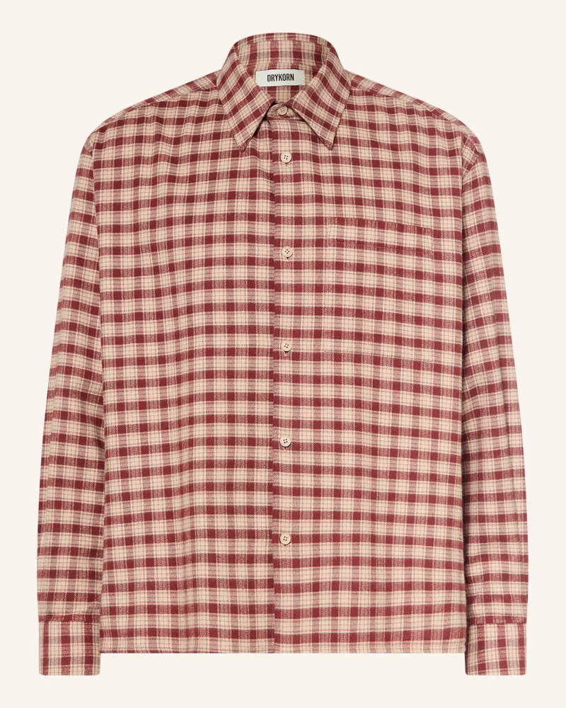 Drykorn Flanellhemd Baunt Comfort Fit rot Dunkelrot